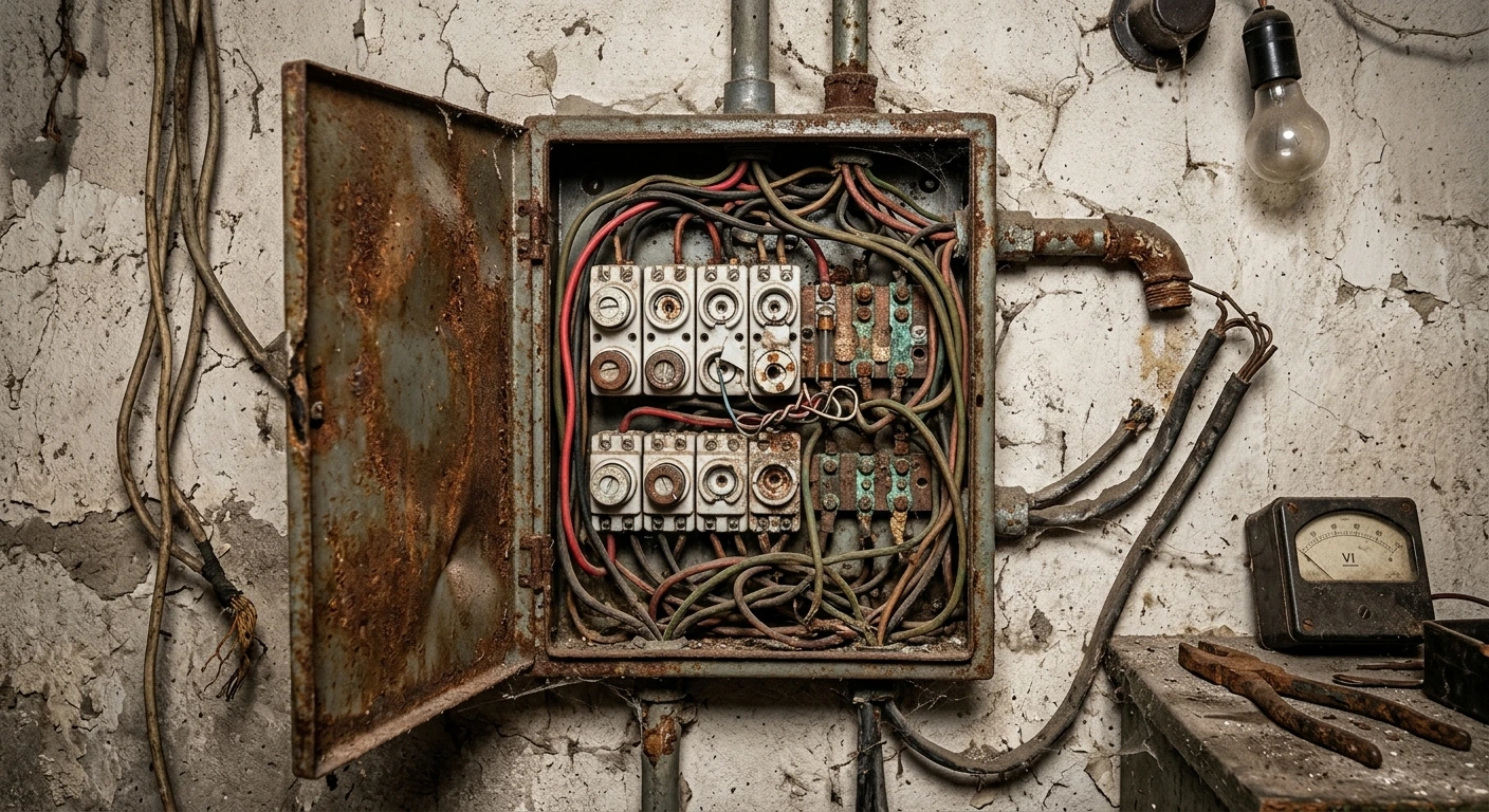 Ancienne installation électrique vétuste